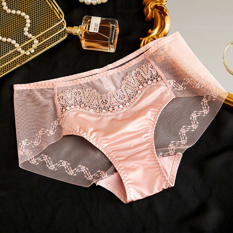 5 Pack Lot Sexy Womens Satin Panties Underwear Sheer See Through Briefs Lingerie