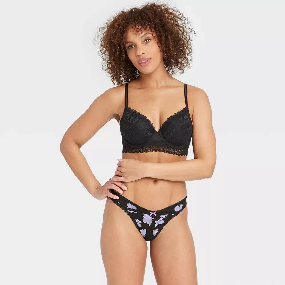 Auden Women’s Thong Variety 2 Pack Panties Size Medium (8-10)