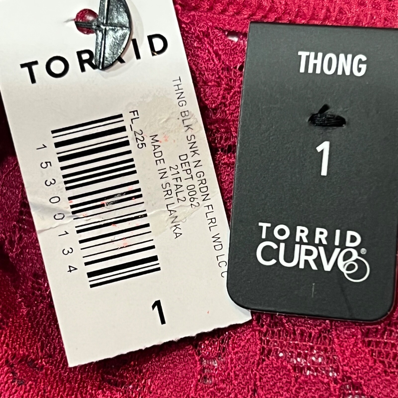 NWT TORRID Thong Pantie Sz 1X-2X-3X-4X Pink Black Floral Jersey Lace