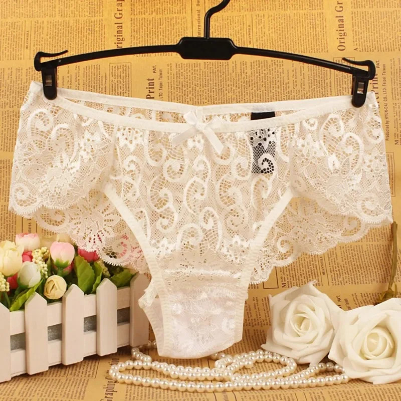 Women Plus Size Sexy Thongs 2024 Lace Cutout Hollow Waist Feminina Sexy Panties