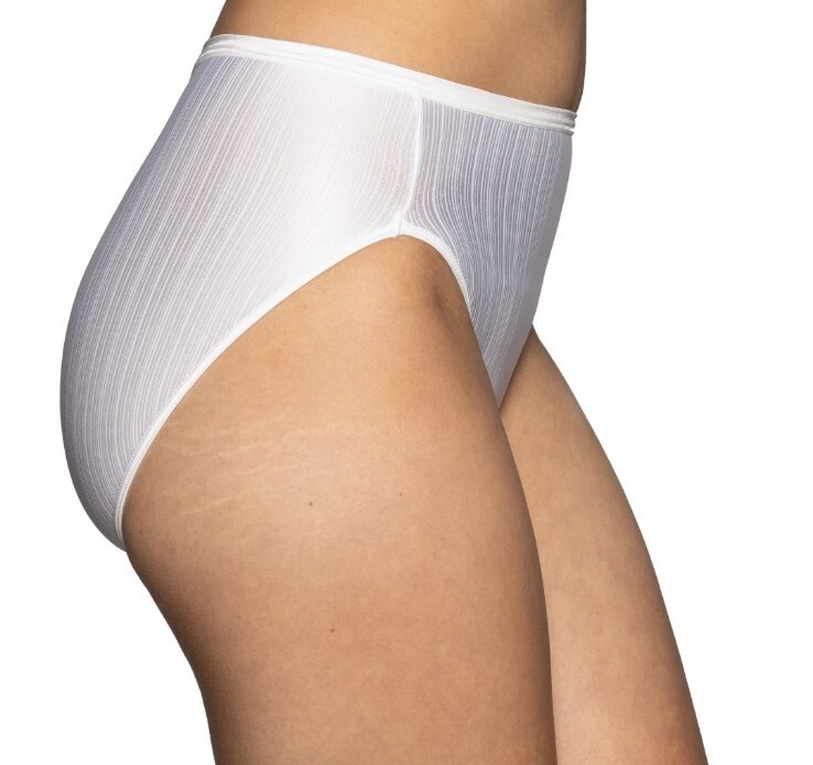 Vanity Fair Women’s 3-PACK SMALL 5 Radiant Hi-Cut Panties White Beige Black