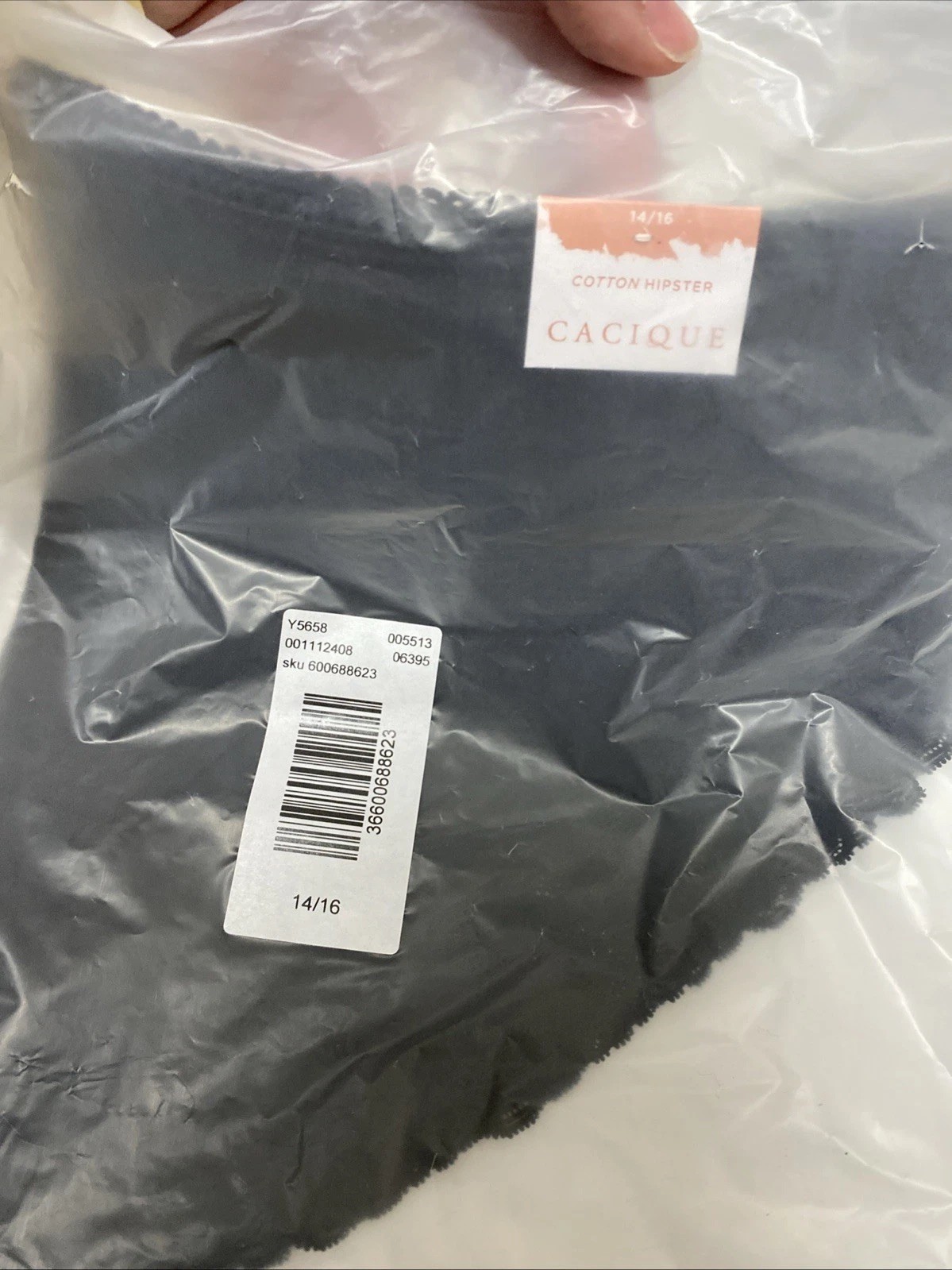 NWT Cacique Hipster Panty Lace Trim Back Plus Size 14/16 XL Black Purple Floral