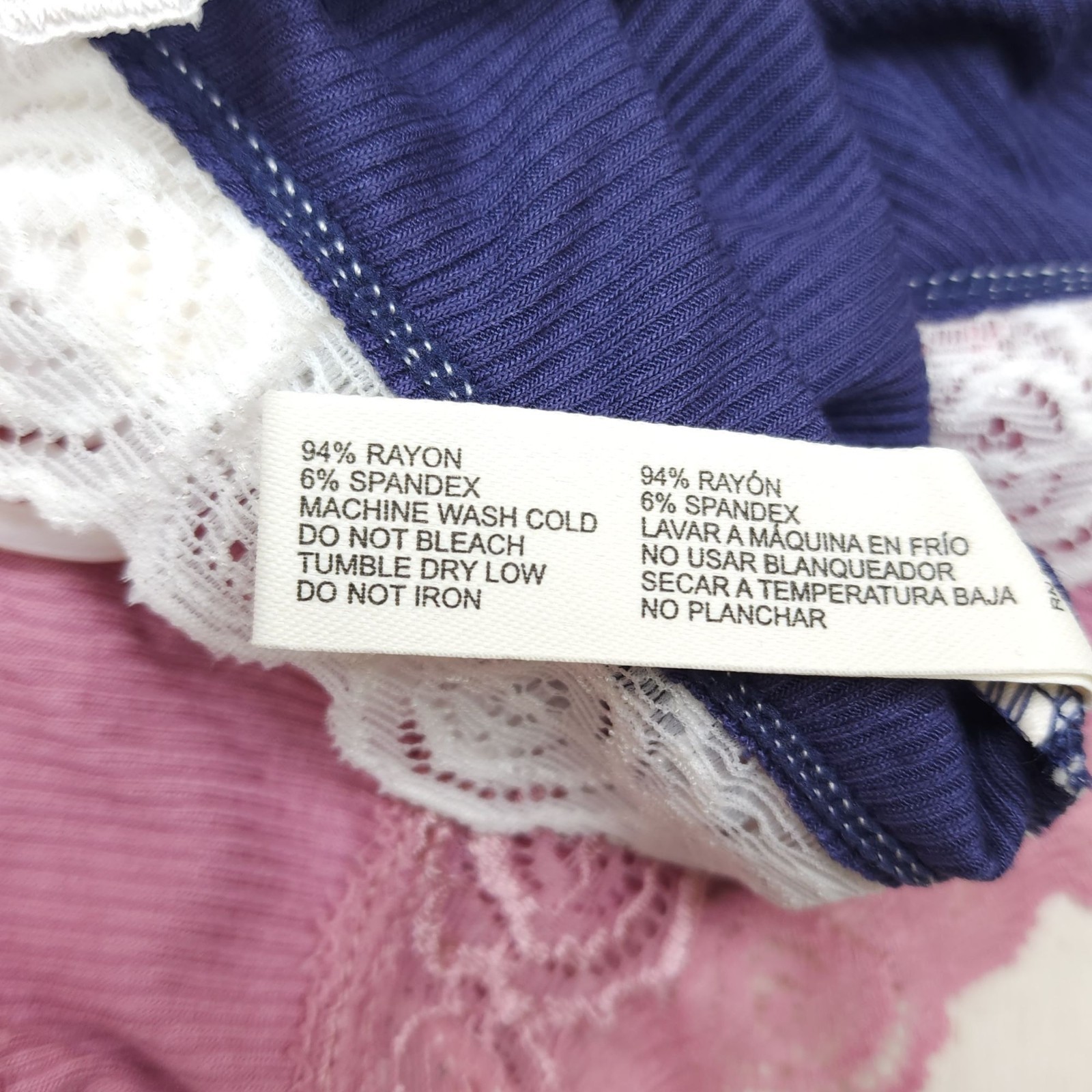 Laura Ashley Womens 7-Pack XL Lace Trim Panties Super Soft Rayon Blend Pink Blue