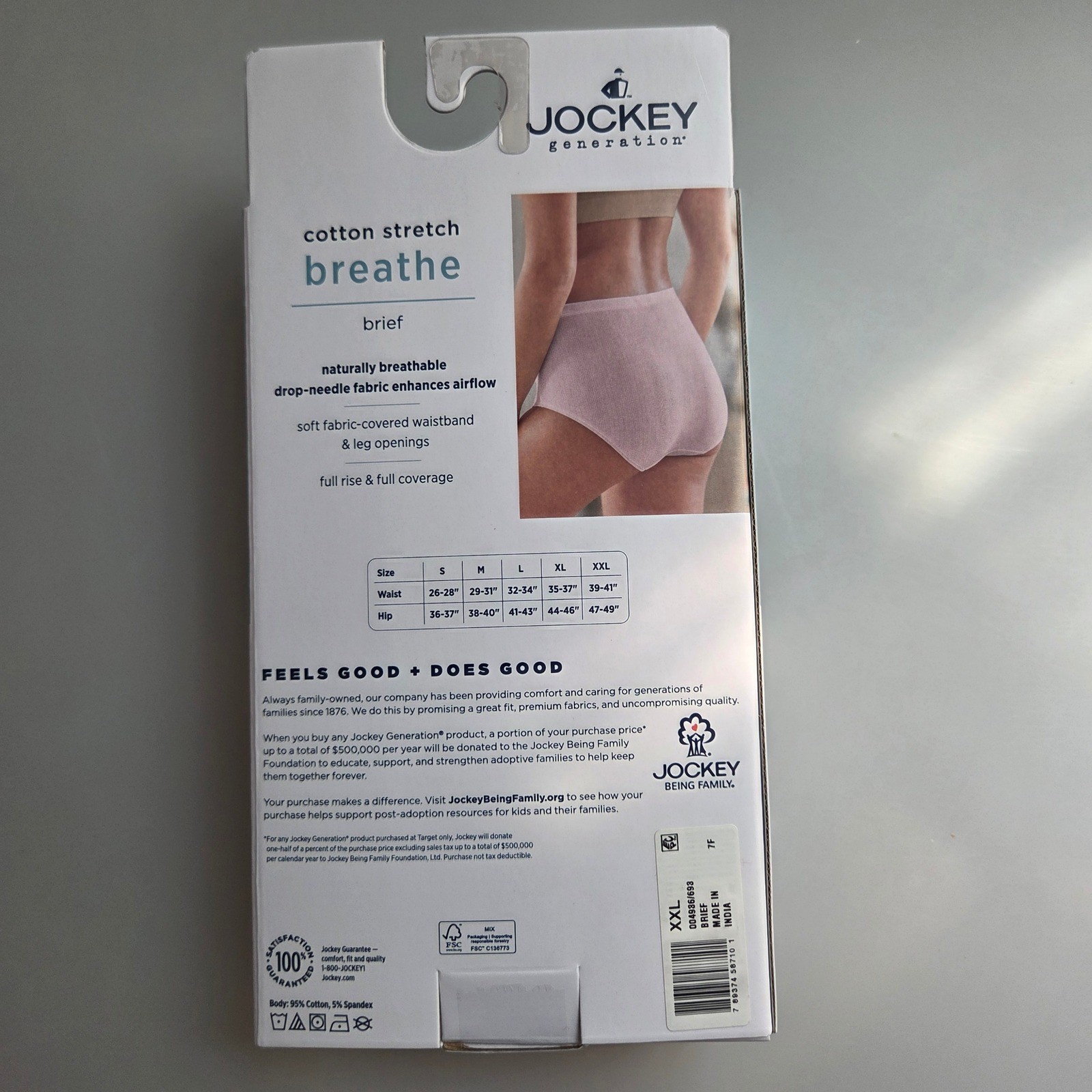 Jockey Generation Cotton Stretch Breathe Brief Underwear 4-Pack Pink Purple XXL