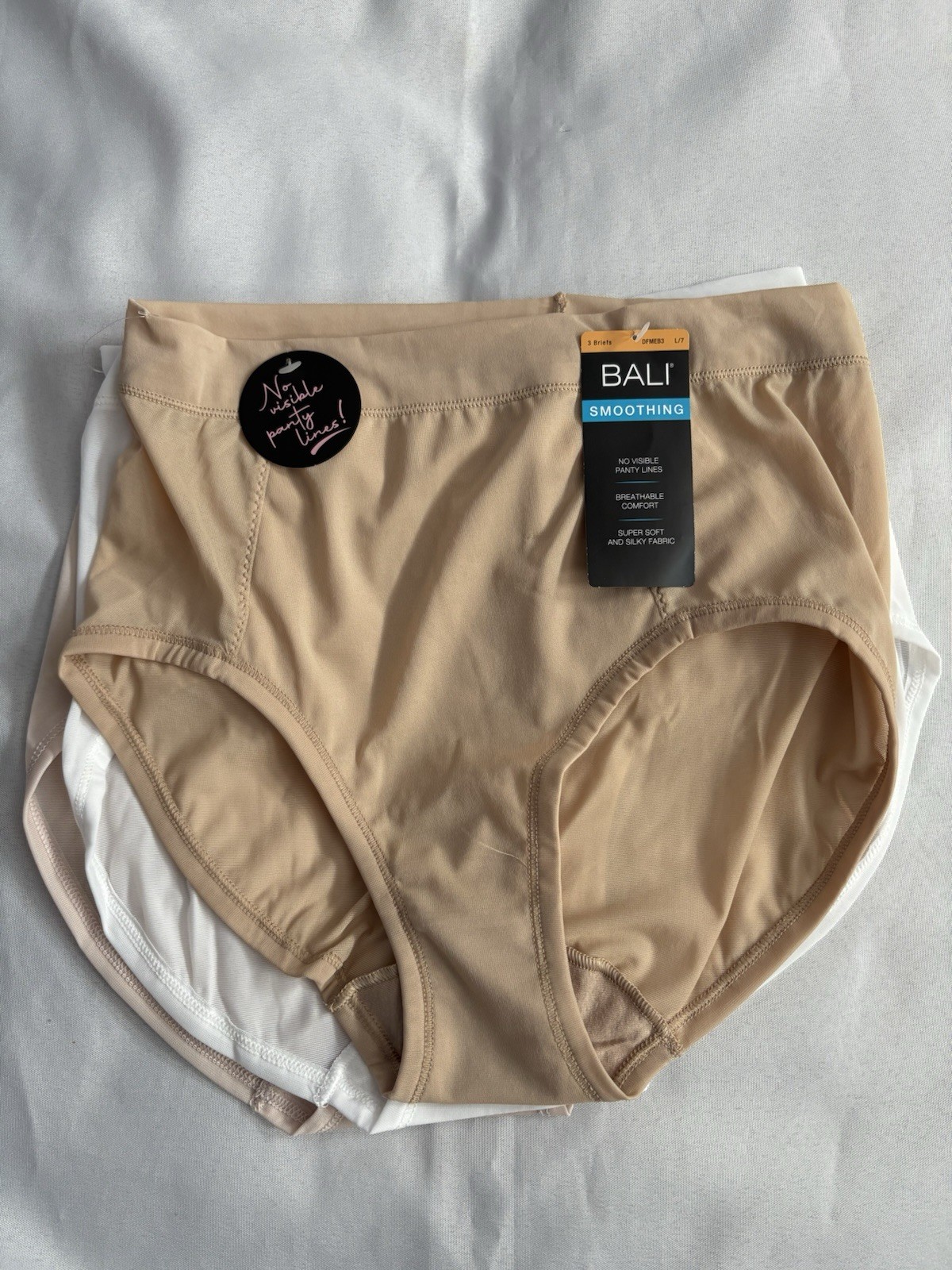 NEW Bali One Smooth U Ultra Light Hi-Cut Panty Nylon 3 Pair DFMEH3 Size Large
