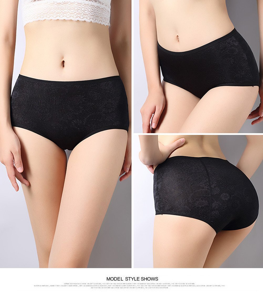 Women Menstrual Period Briefs Jacquard Easy Clean Panties 4 Pack US Size 4XL/11