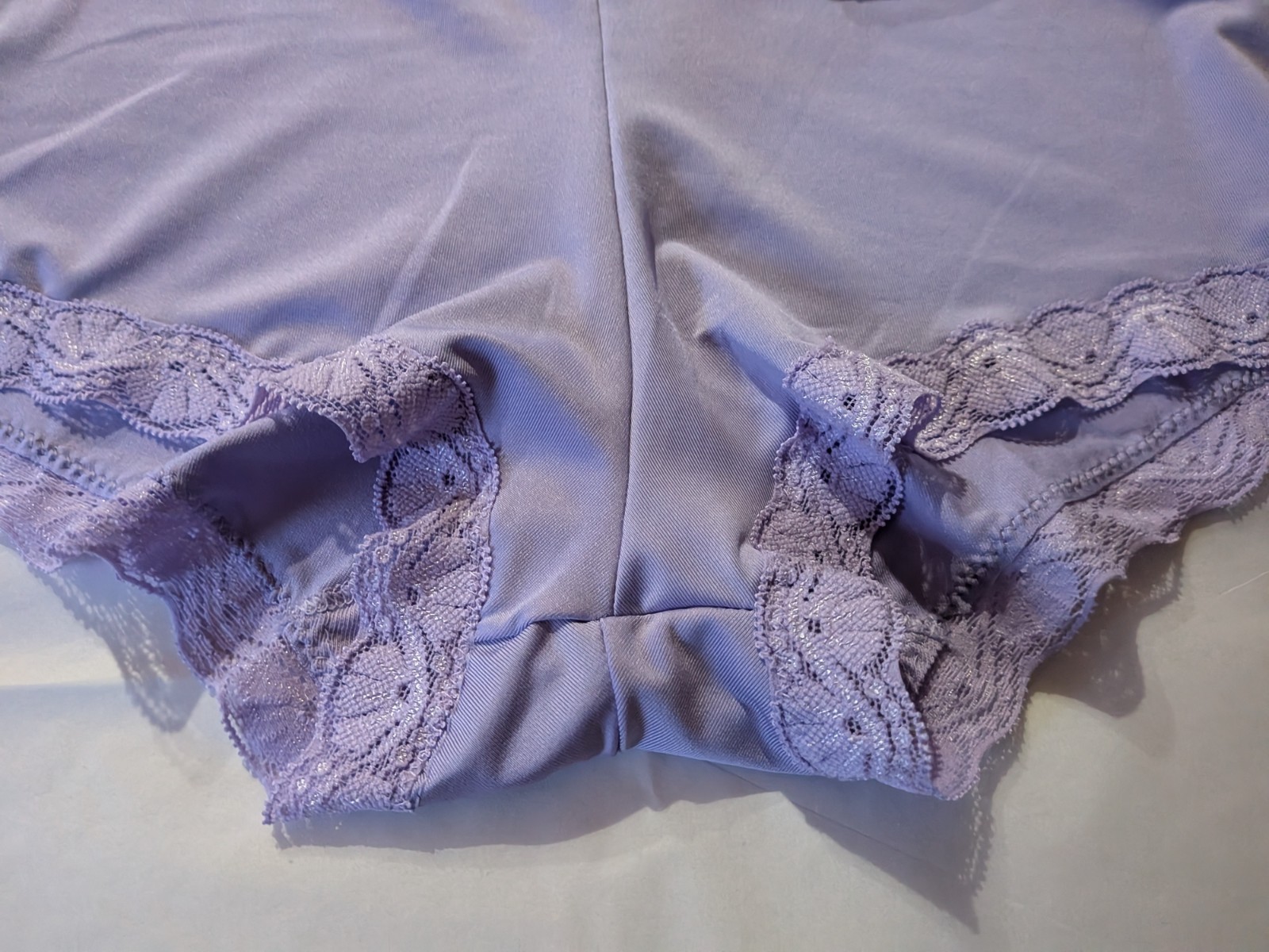 NWT Maidenform Fabulous Fit Cute Boyshorts 40760 With Lace Trim In Purple 9/2XL