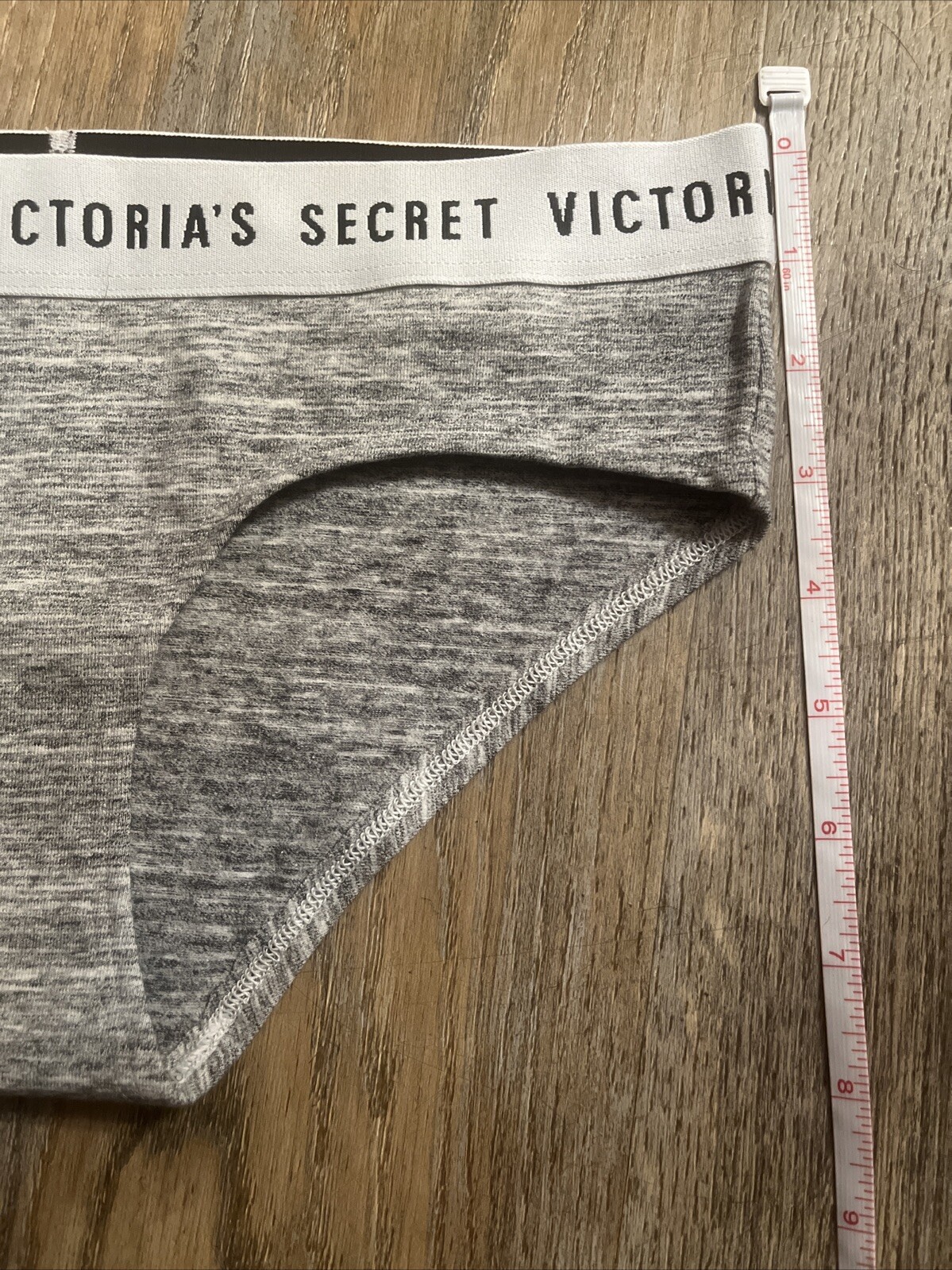 NWOT Victoria Secret Thick Logo Gray Cotton Bikini Brief X-Small RN54867 CA23226