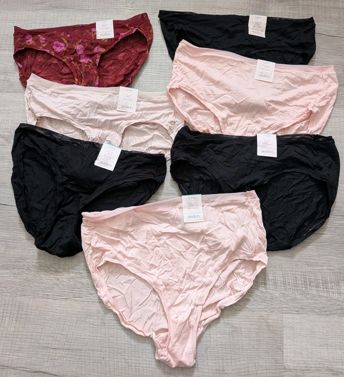 Lot of 7 Auden Sz S 4-6 Panties Briefs Bikini Hipster NWT New