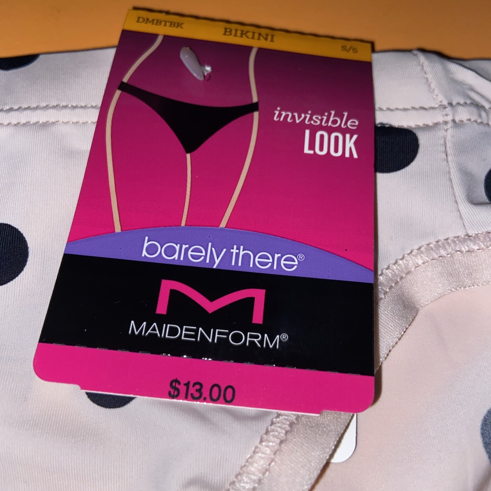 NEW! Maidenform Pink Polka Dot Barely There Bikini Panties / Small / Size 5/ $13