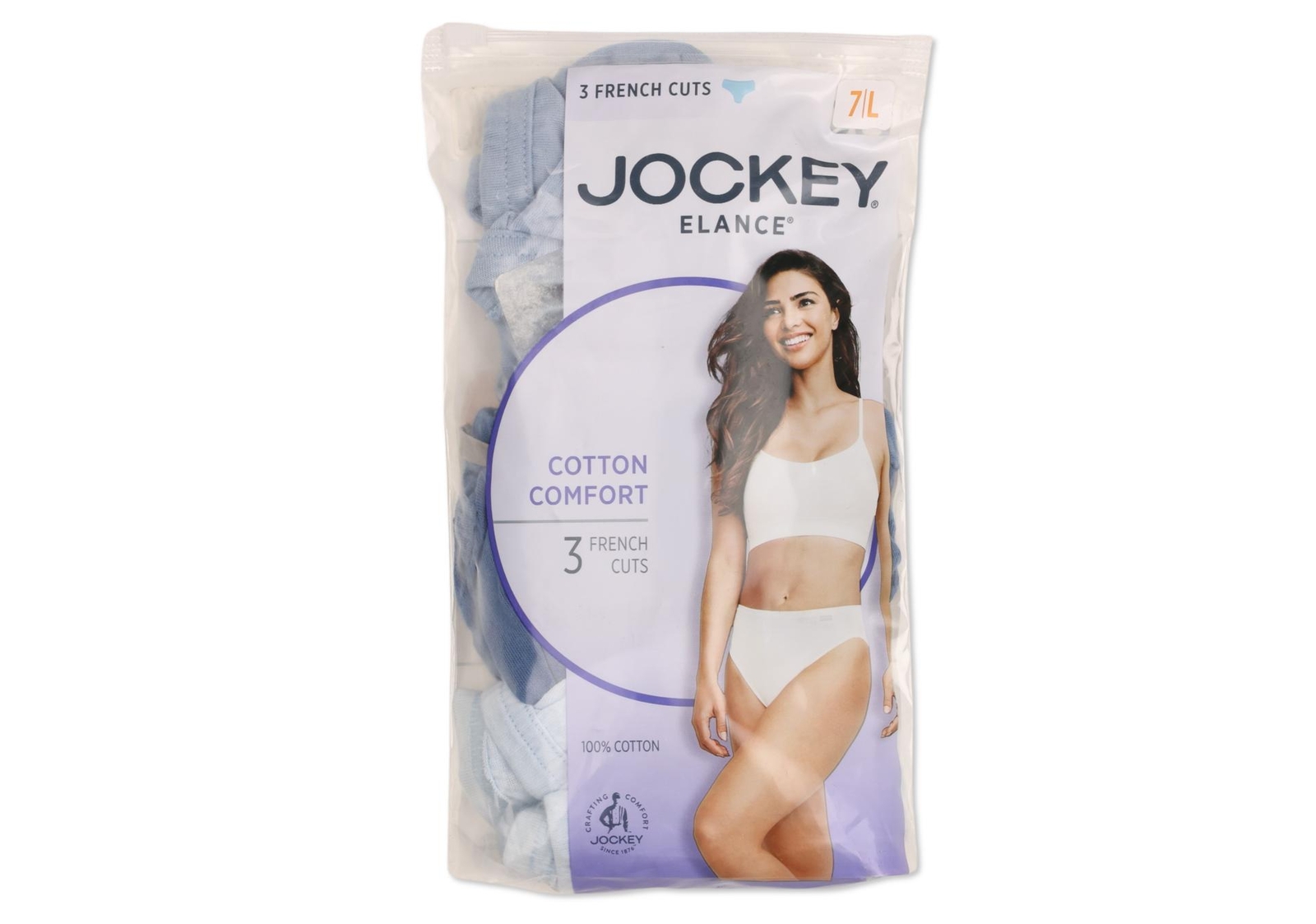 Jockey 292188 Elance French Cut 3 Pack Underwear 1485 1487, Size 7 Large