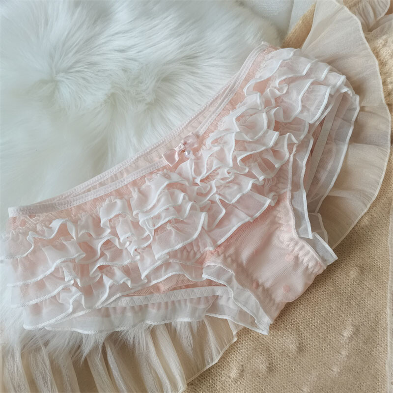 Sexy Lolita Girls Bow Mesh Briefs Breathable Underpant Underwear Panties
