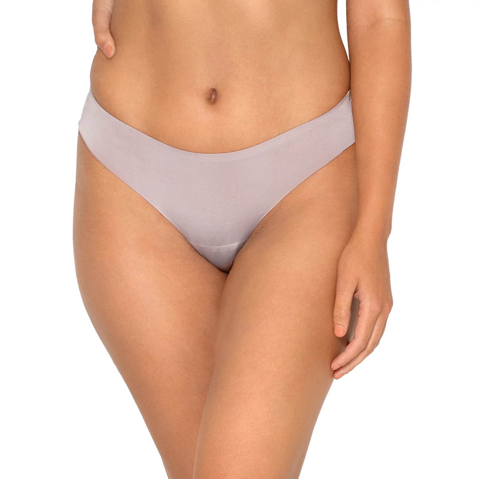 Smart & Sexy Women’s No-Show Thong , 2-Pack, Style-SA1367, Bark/Black, 3X