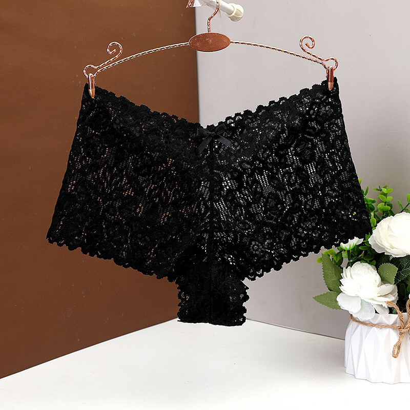 6 Pack Lot Sexy Womens See Through Lace Panties Boyshorts Underwear Lingeries
