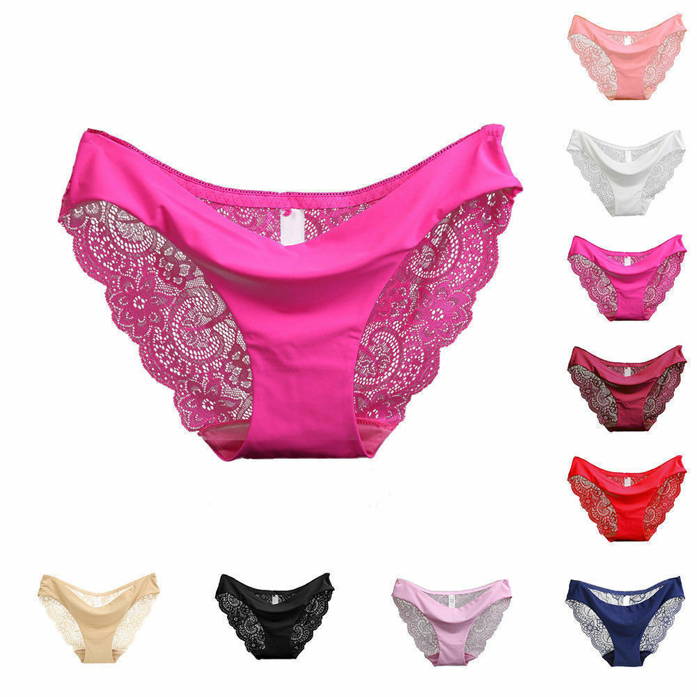 3 Pack Women Lace G-string Briefs Panties Lingerie Underwear Knickers Seamless