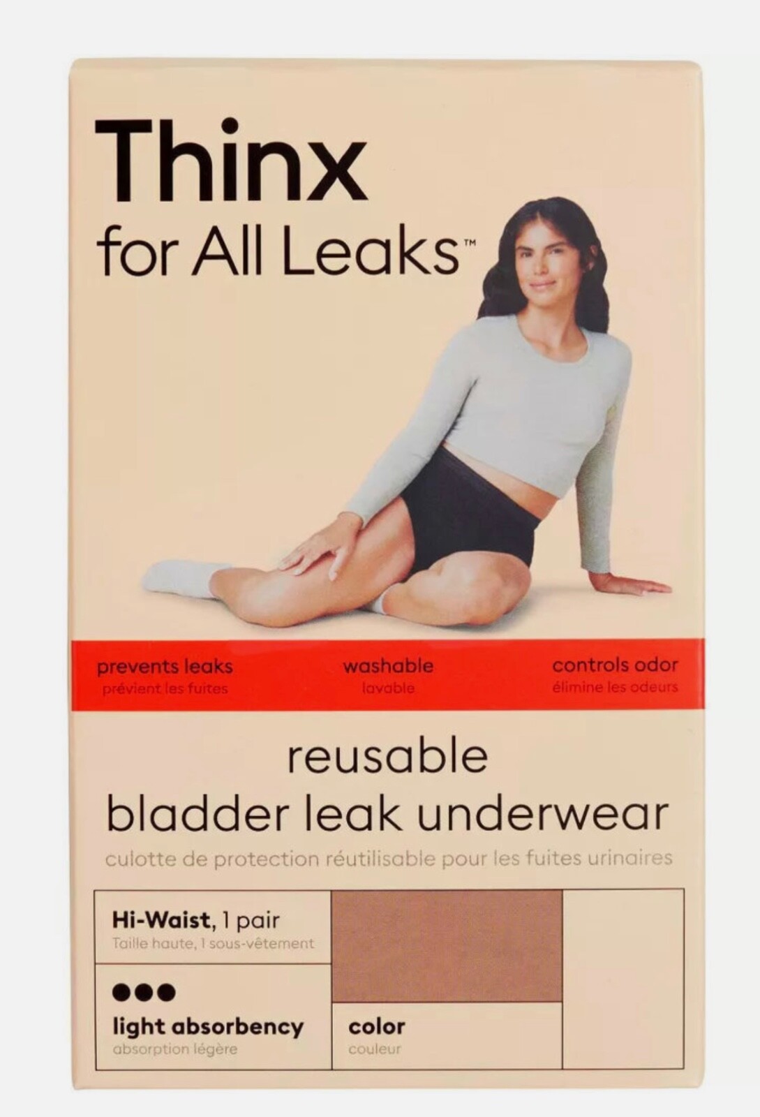 THINX for All Leaks Hi Waist Incontinence Underwear in Desert Rose – XL