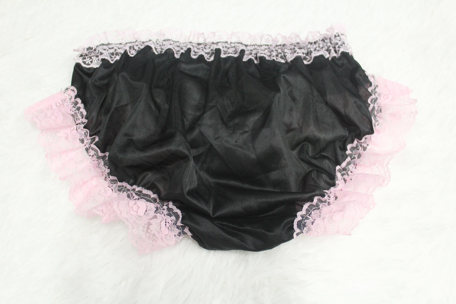 #A382 3XL/ElasticW.25-44″ VtgStyle Black Nylon Bikini Panties Knickers Underwear