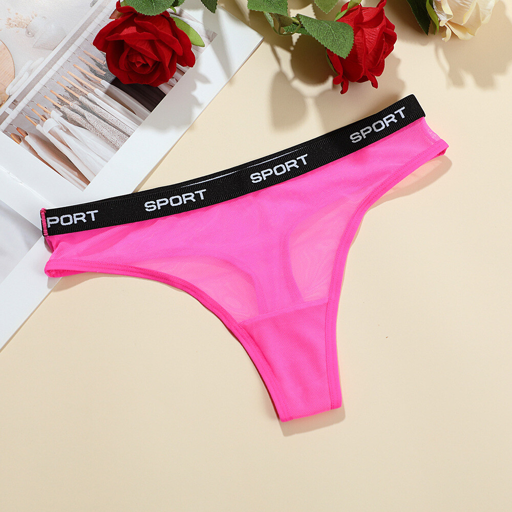 6PCS LOT Sexy Womens See Through Mesh Sheer Panties Thongs G string Underwear