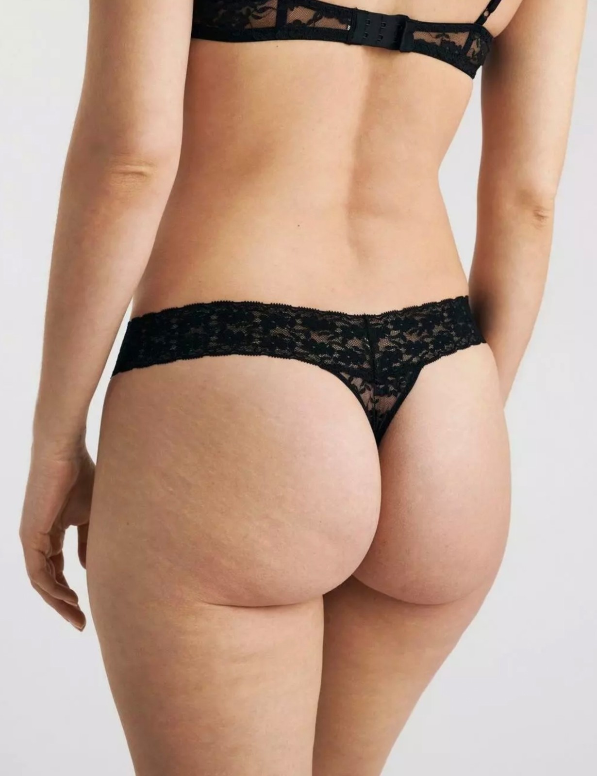 Ex Chainstore Luxury Lace Cheeky Sheer Thong Knicker Panties Size M 14/16