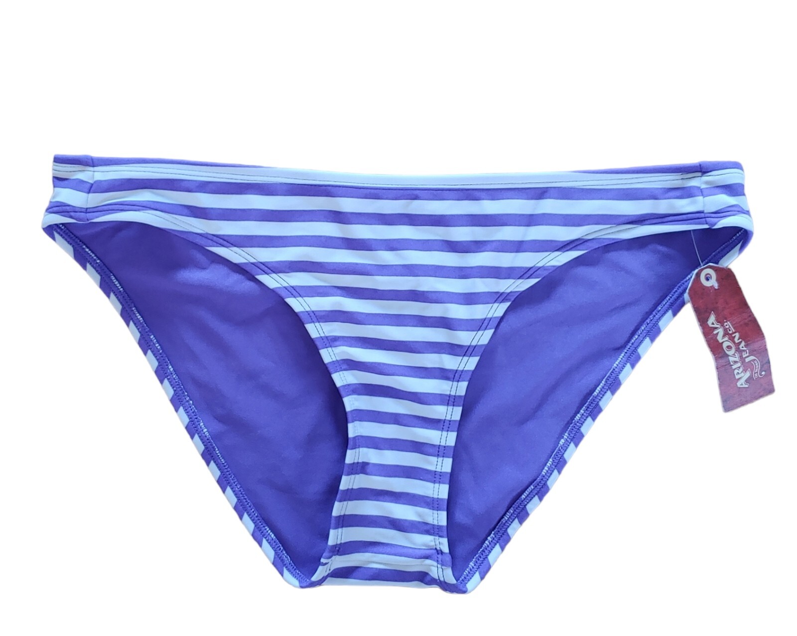 Arizona jean company women bikini purple striped swimming underwear size M NWT