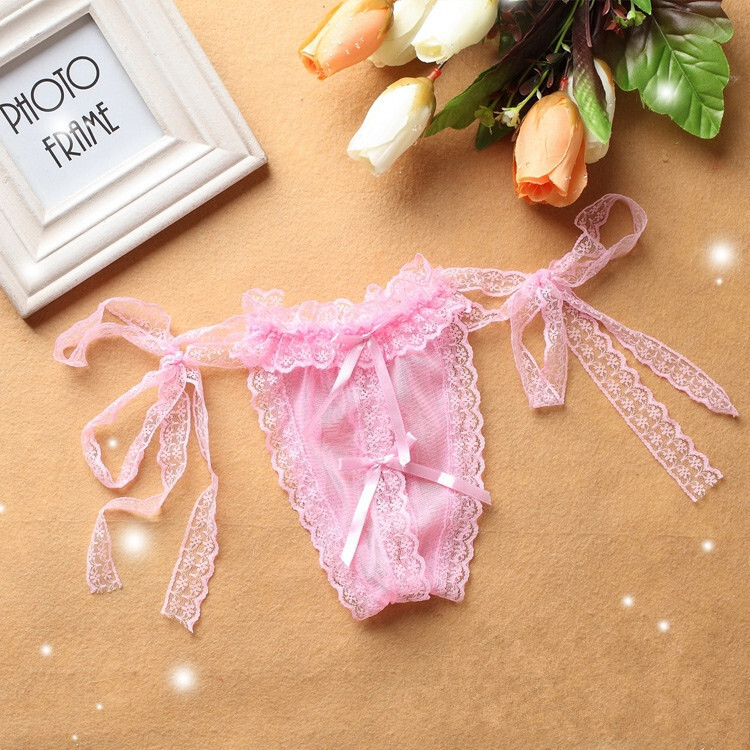 Sexy Ladies Womens Lace Sheer See Through Panties Crotchles Underwear Lingeries
