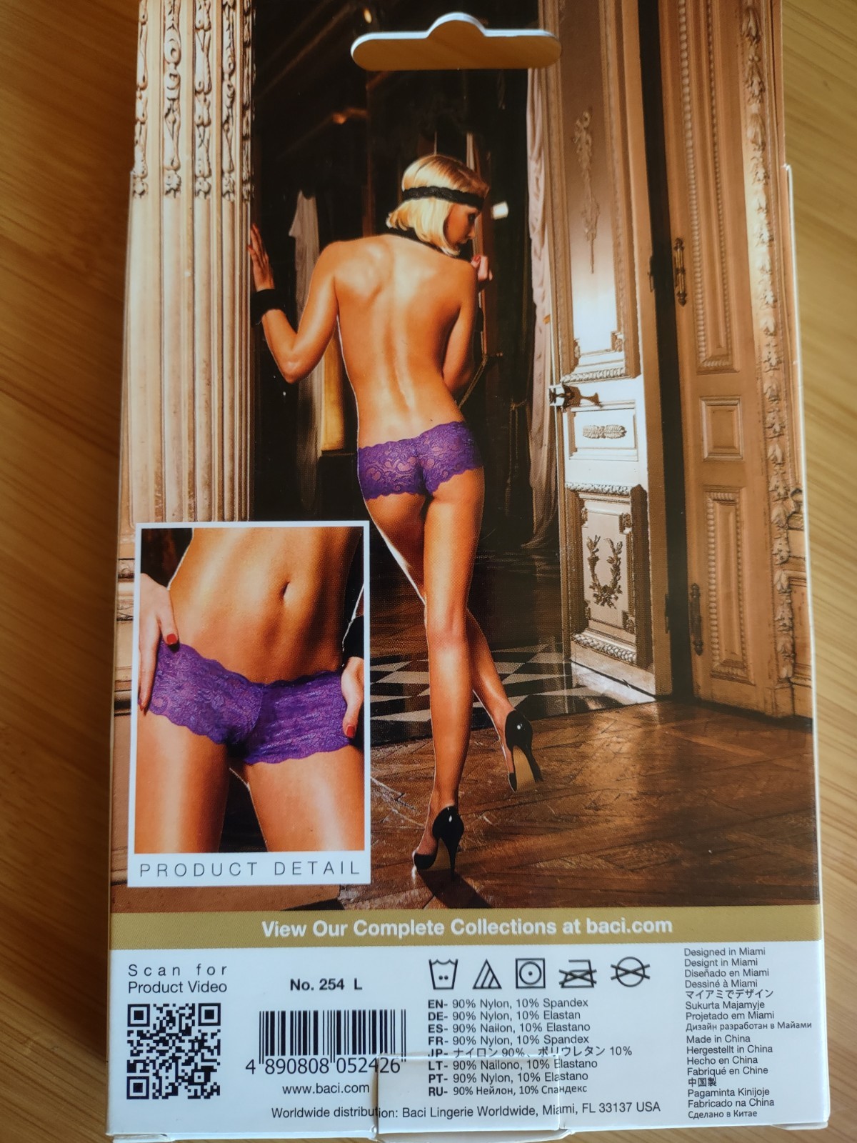 Baci Lingerie LOT Of 2: Purple Lace Boyshort & Red Low Rise Booty Short L Panty