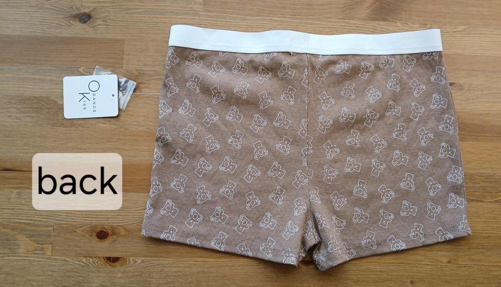 Orange Kiss Boy Short Brief Large Brown White Underwear Teddy Bear Cute Sissy