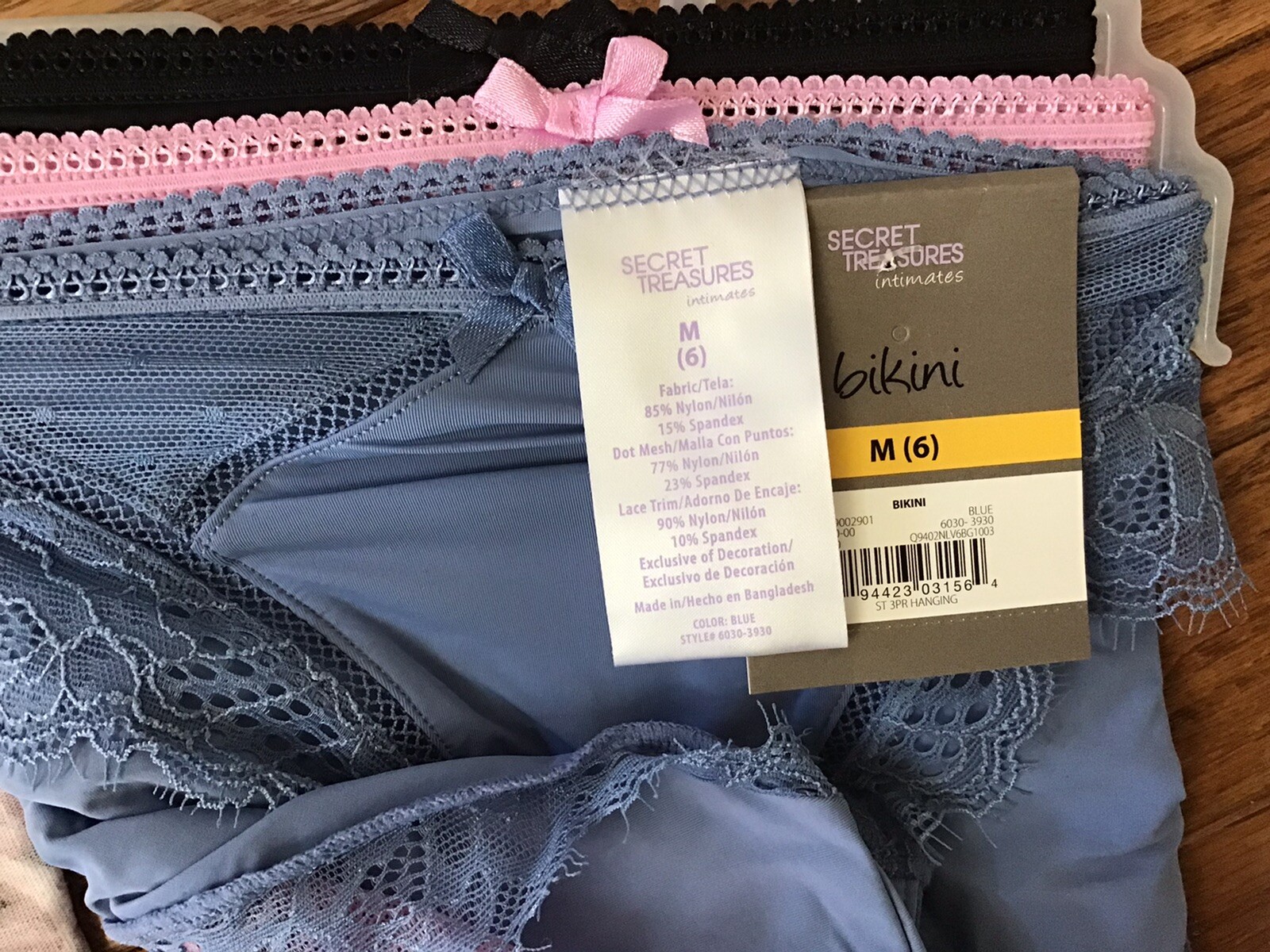 New Secret Treasures Bikini Panties Lot of 6, Medium (6) Multi Color (C32-5)