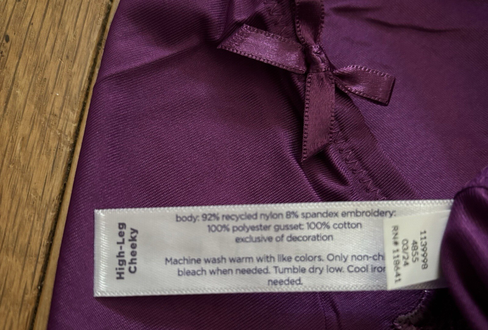 Plus Sz 22/24 Lane Bryant Cacique High Leg Cheeky Panty Lace Embroidered Grape