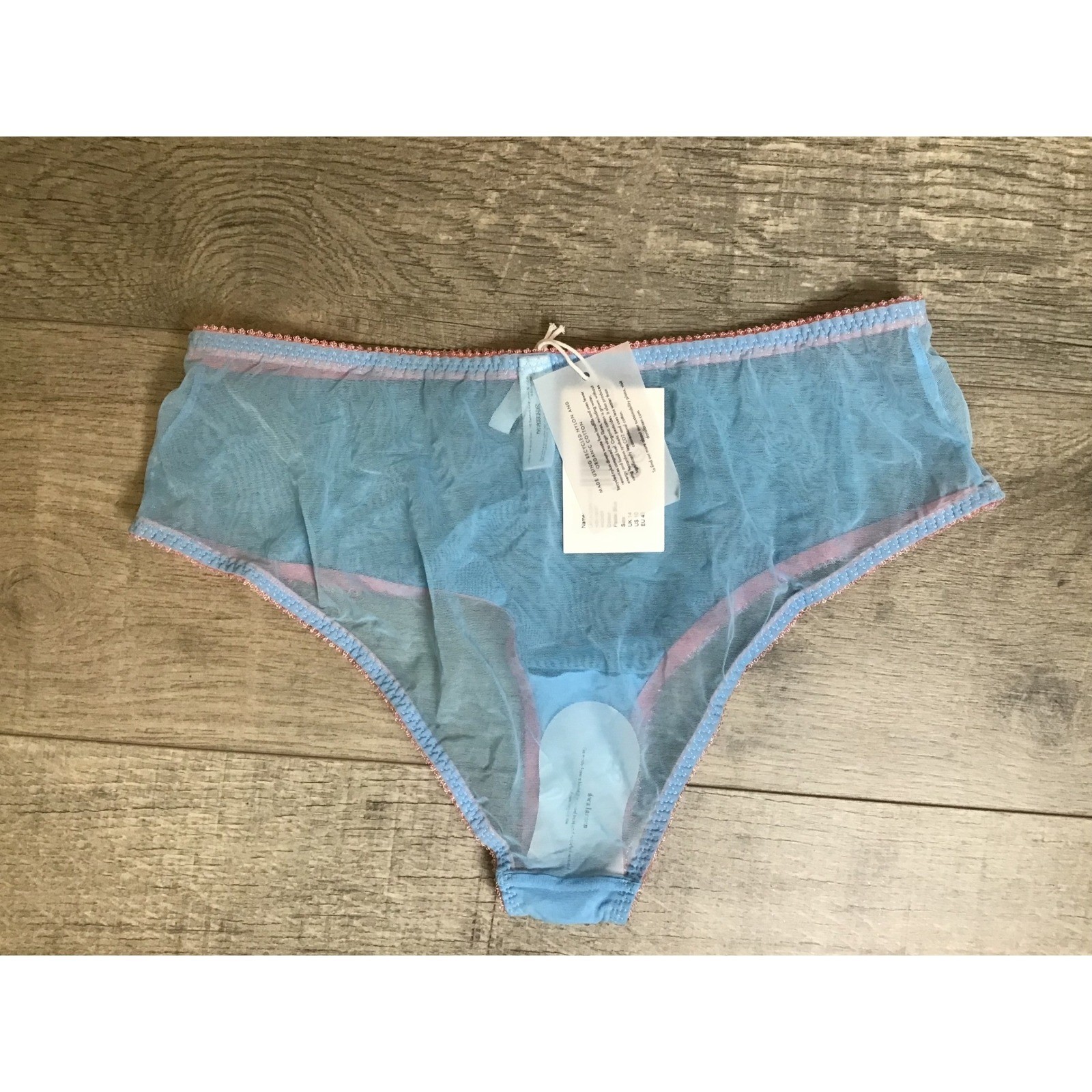 Dora Larsen Women’s Pastel Blue Layla Clean Tulle High Waist Panty Size 10 NWT