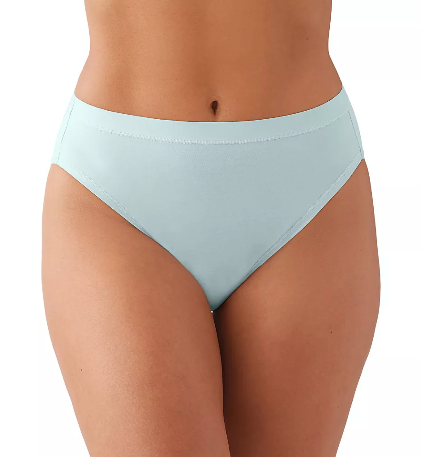 Wacoal SMALL (Size 5) Understated Cotton Hi-Cut Panty NWOT 879362 Pastel Blue