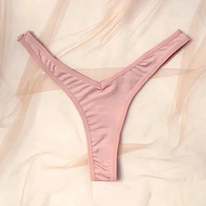 Women Sexy V Waist Low Waist Breathable Elastic Sports Thongs G-string Panties