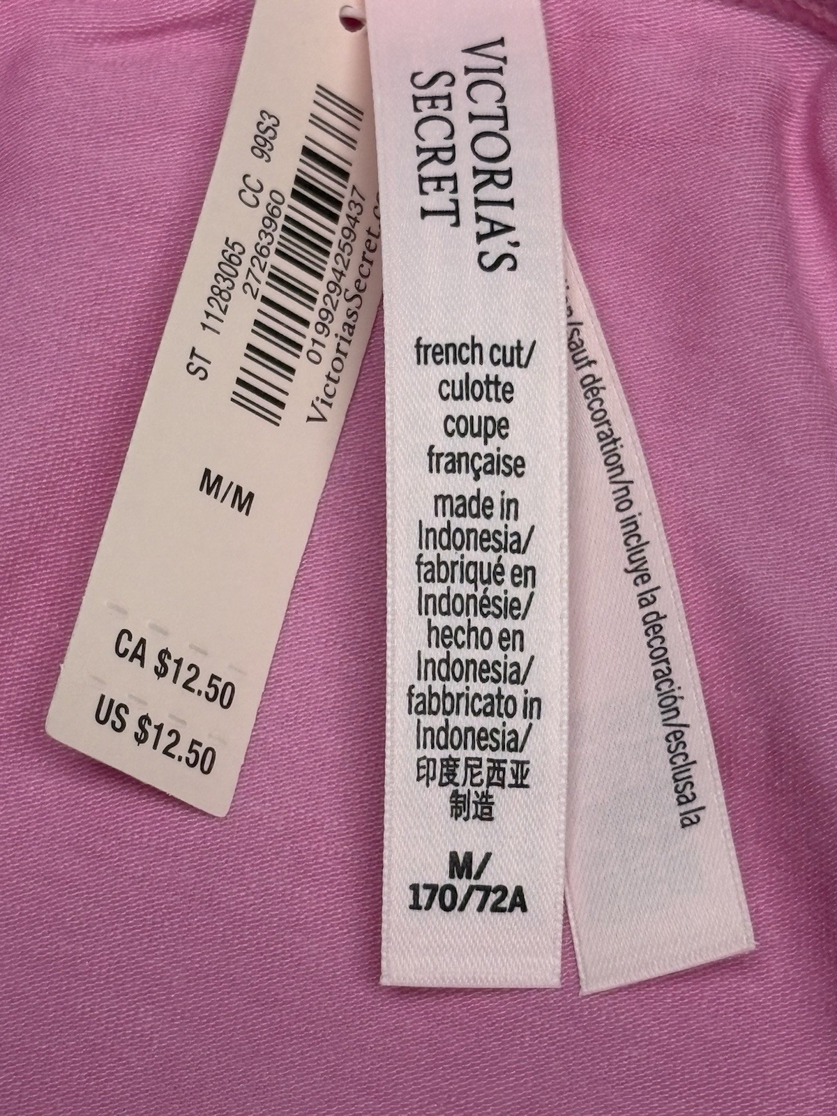 VICTORIA SECERT LOGO WAISTBAND Set Of 4 Assorted Colors Size M