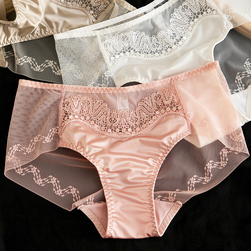 5 Pack Lot Sexy Womens Satin Panties Underwear Sheer See Through Briefs Lingerie