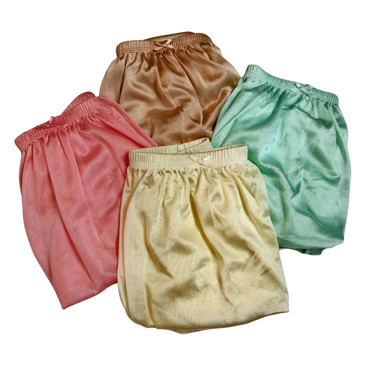 4 Pcs Silky Nylon Underwear Plus Size 3XL High Waisted Panties Briefs Lingerie B