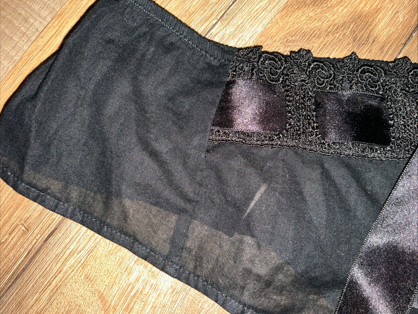 NWT Intimissimi BLACK Floral Front Ribbon ACC’T Bikini COTTON Panties US: Small
