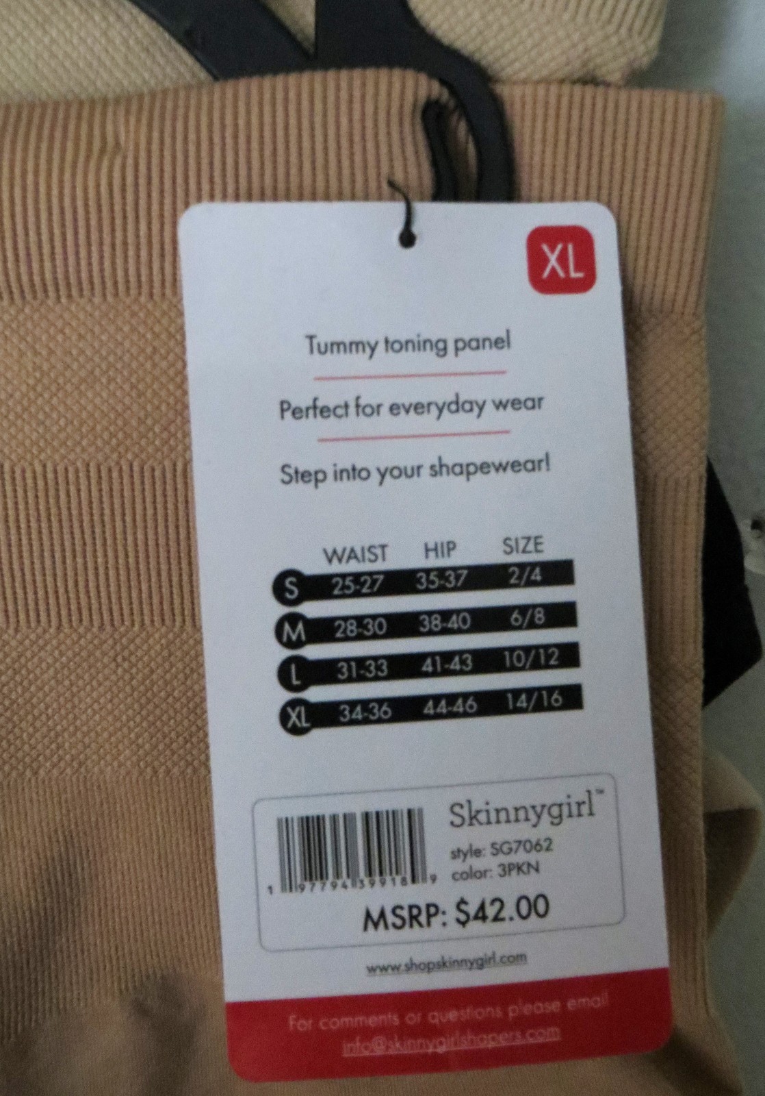Skinny Girl Shaping Briefs Panties Size XL 3 Pack #7062 NEW w/ Tag $42.00
