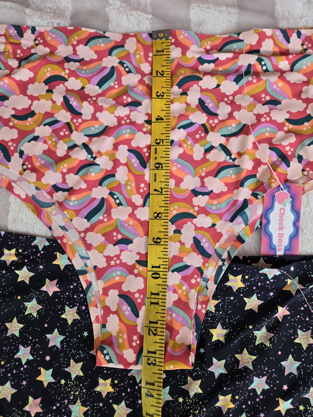 Lot of 2 Cheek Boss Cheeky Briefs 3XL Black Stars Pink Rainbow Panties NWT
