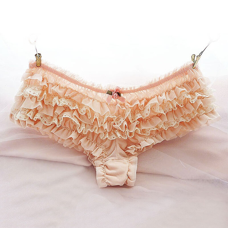Women Frilly Lace Ruffle Tiered Knickers Panties Briefs Sexy Underwear Sweet