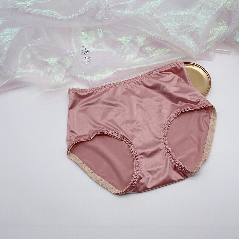 1-5PCS Lot Women Satin Panties Vintage Lingerie Seamless Underwear Brief