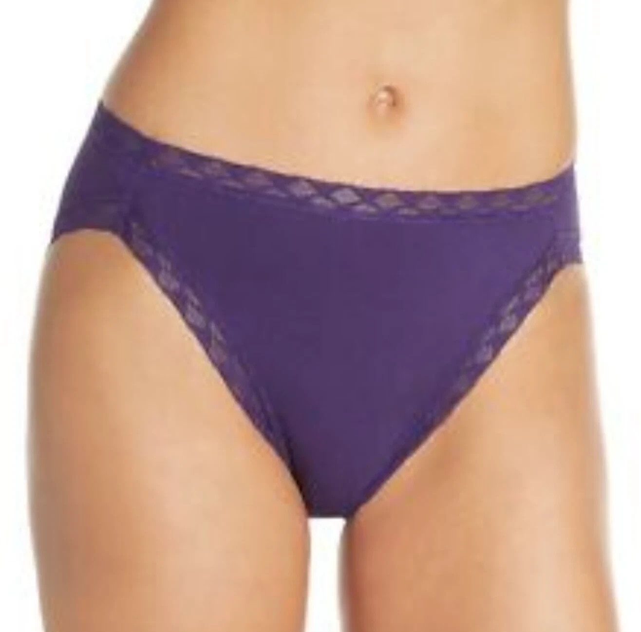 Natori L56005 Womens Purple Bliss Cotton French Cut Briefs Size Small