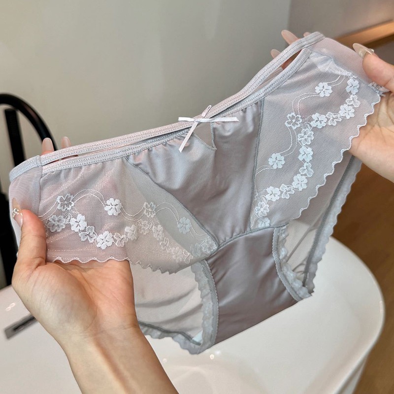 5 Pack Lot Womens Satin Sheer Panties Underwear Sexy See Through Lingeries Brief