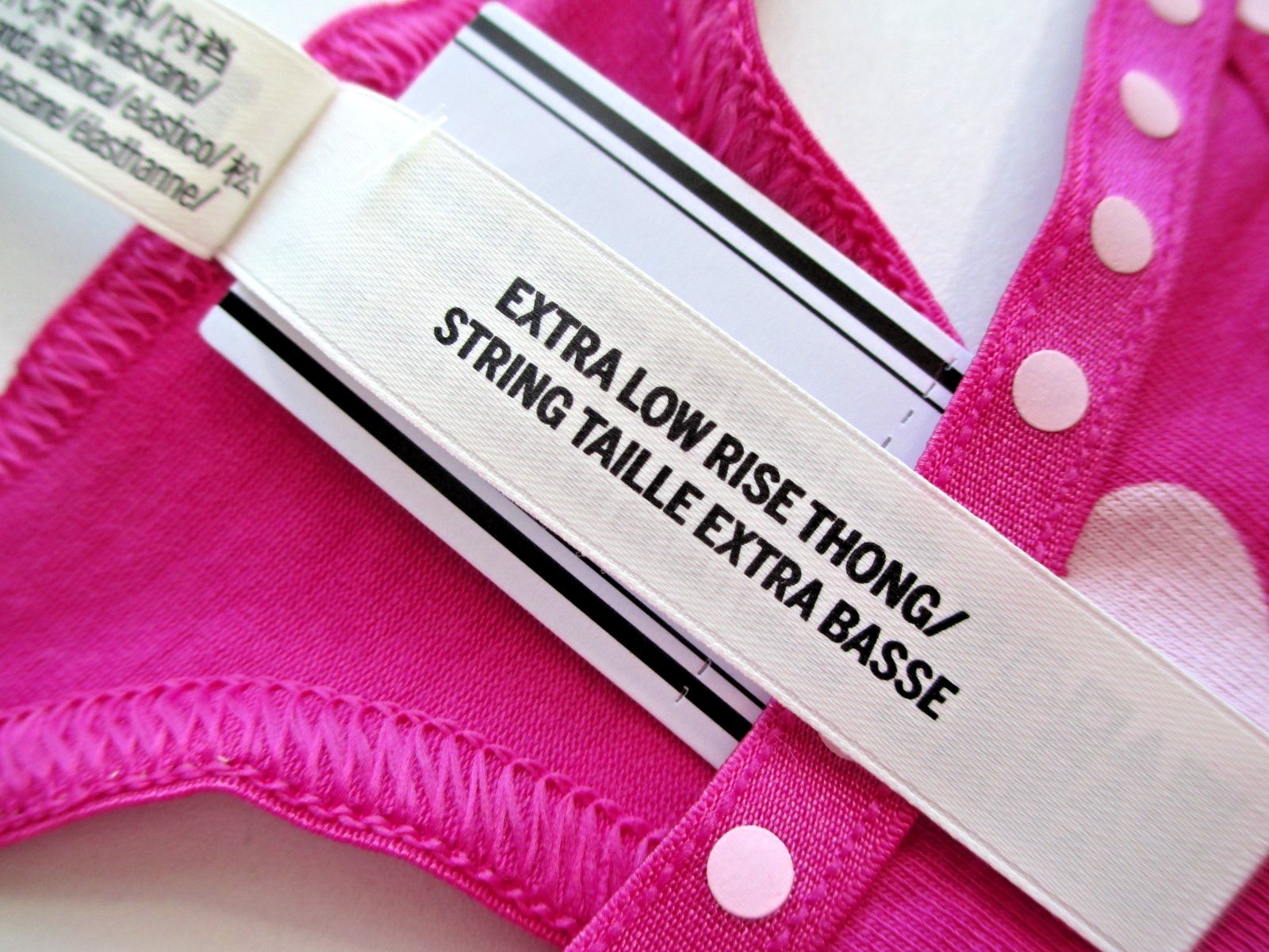 VICTORIA’S SECRET PINK Cotton High Leg Micro Thong Panty S M L XL Pink Polka Dot