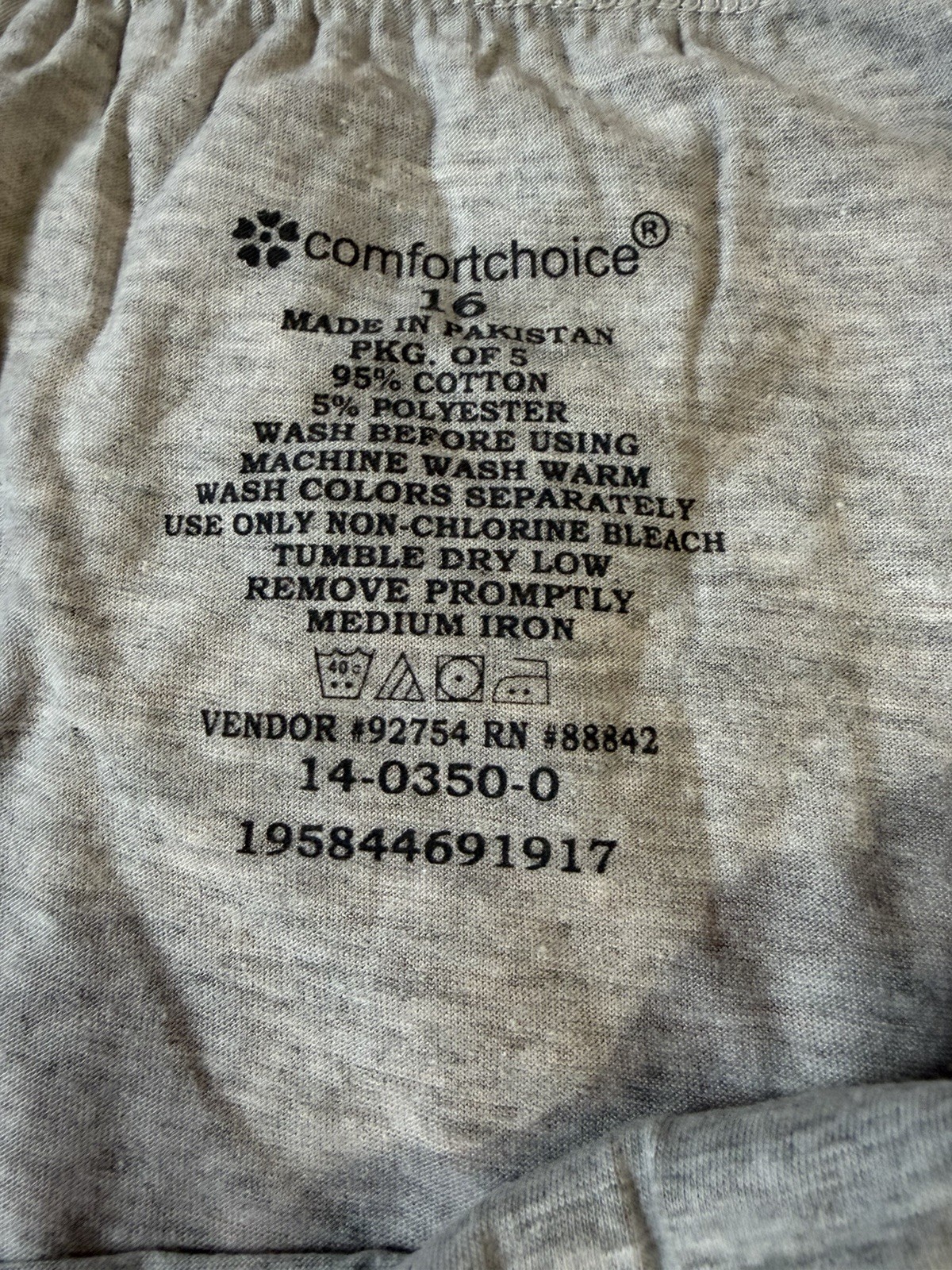 Comfort Choice Panties Cotton Briefs Size 16 5-Pack Tag-Free Full Coverage
