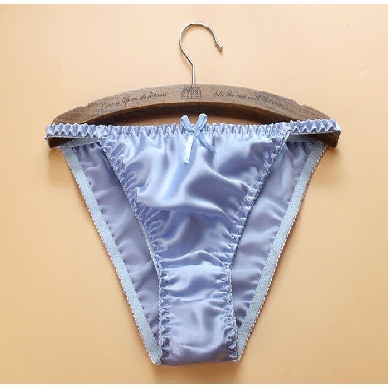 6 Pairs/lot Women’s 100% Silk String Bikini Silk Panties Sexy Bow SIZE: S – XXL