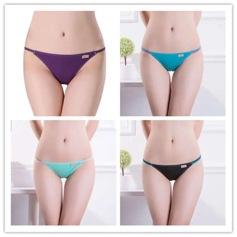 Low Rise Cotton Bikini Panties Women Seamless Soft Stretch Comfort Briefs 4 Pcs