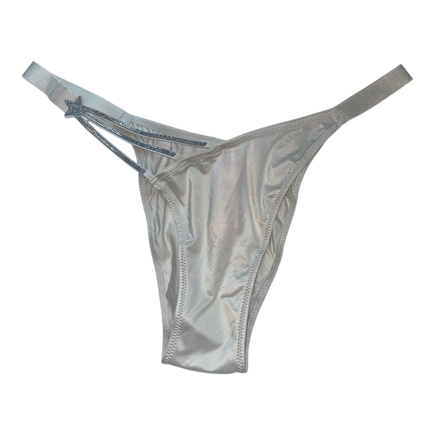 Victoria’s Secret VS Medium Twinkle Bikini Panties White Bundle – Lot Of 2