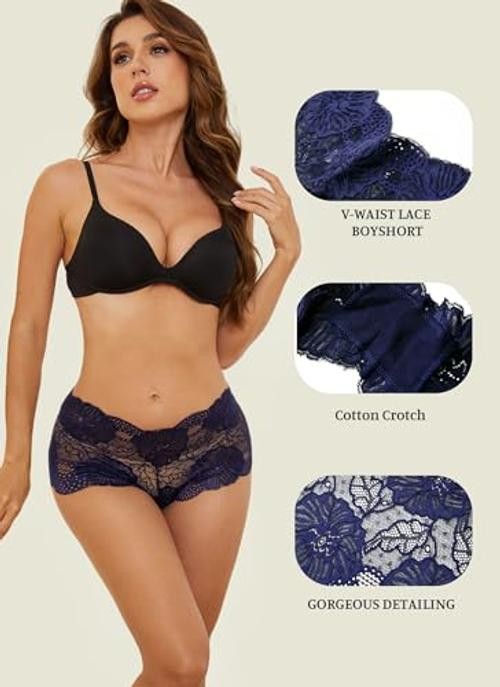 Sexy Panties for Women Plus 2X 7pcs-black/Light Blue/Navy Blue/White/Red/Pink