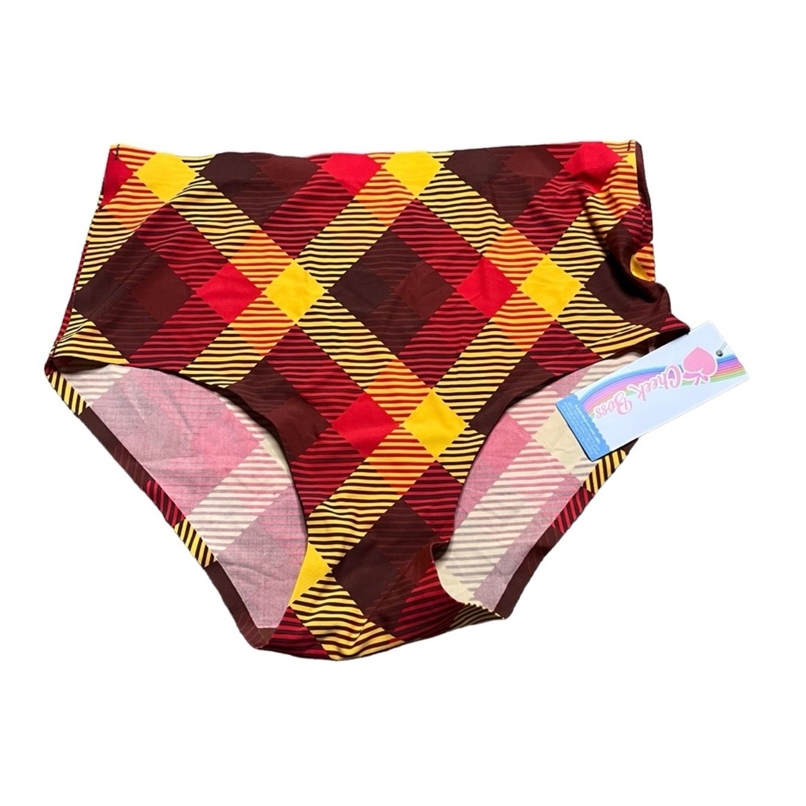 Cheek Boss Brief Panty Fall Plaid Size Medium