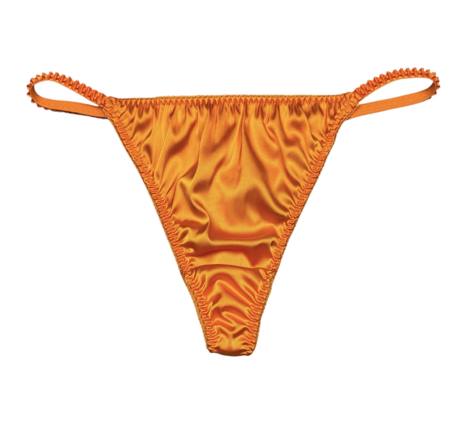 Classic Satin String Thong Orange 2XL